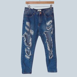 NWT Distressed Boyfriend Jeans – Size 27